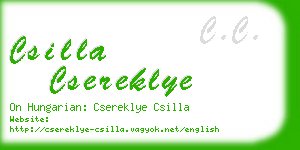 csilla csereklye business card